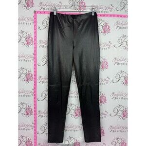 Joseph Ribkoff Black Faux Leather Trousers